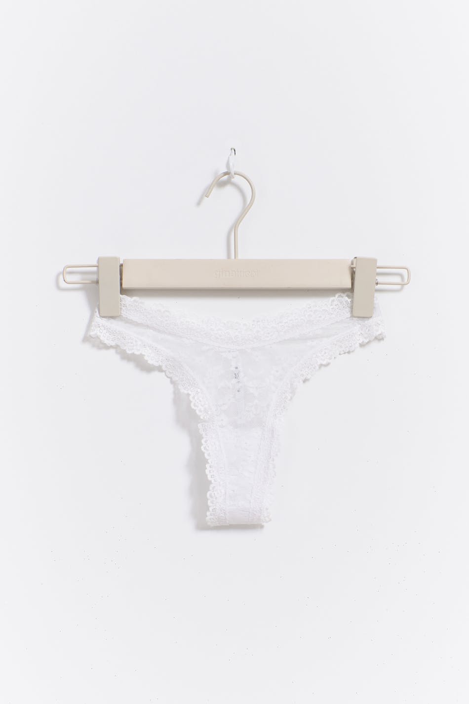 Shaped lace thong