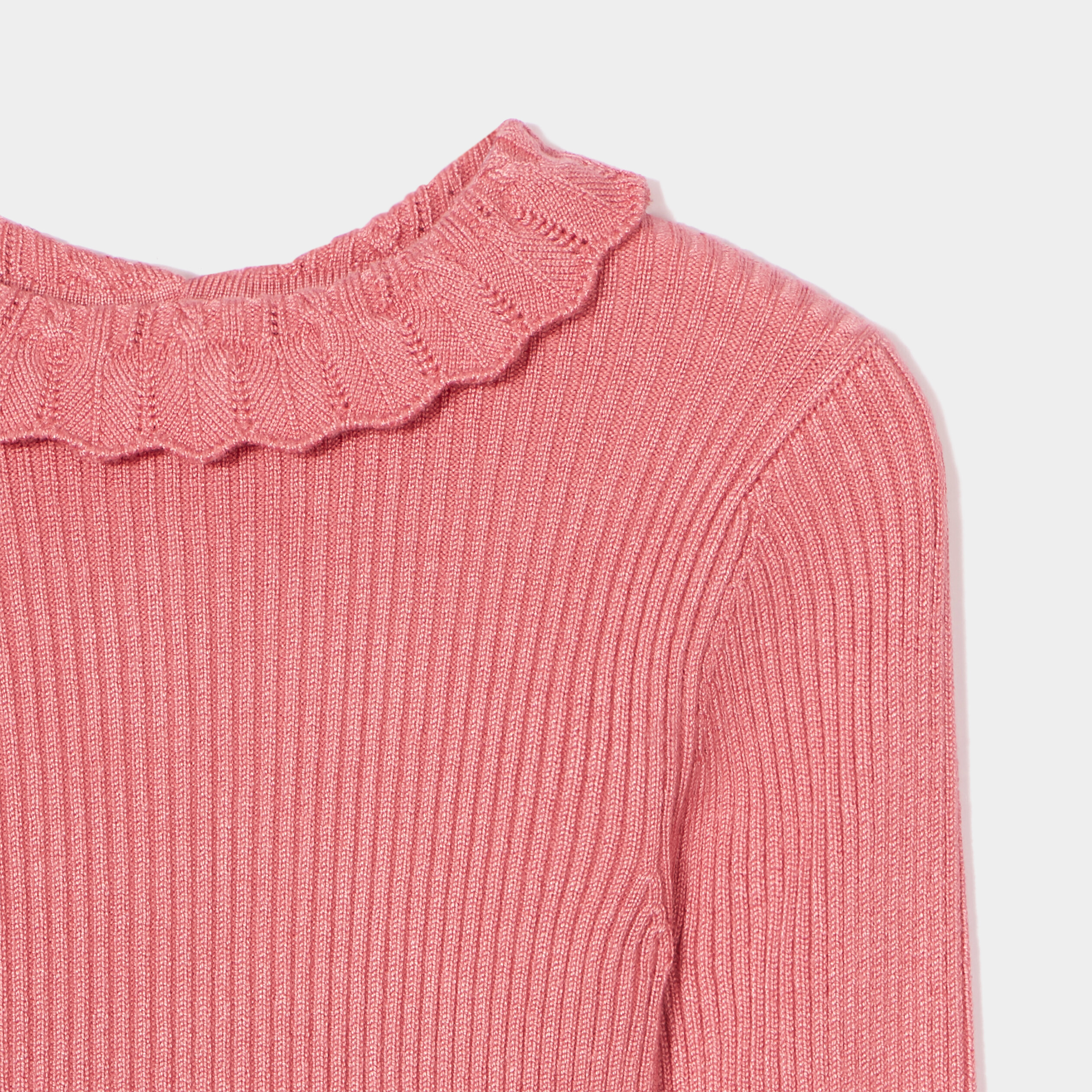 Pull côtelé col claudine Creeks vieux rose bébé fille | La Halle