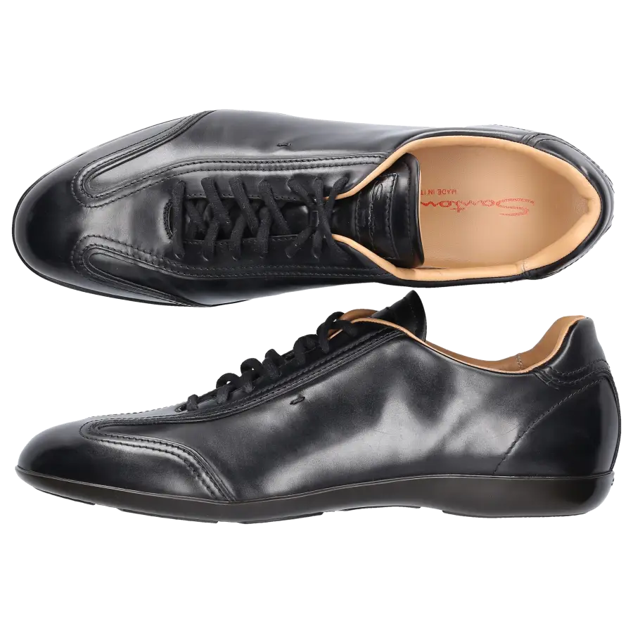 Santoni - Sneaker low AMG Kalbsleder - schwarz