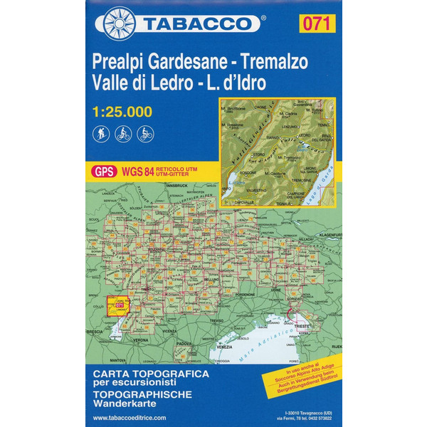Tabacco Wandern 1 : 25 000 Prealpi Gardesane -Tremalzo Valle di Ledro-L.d'Idro - Wanderkarte