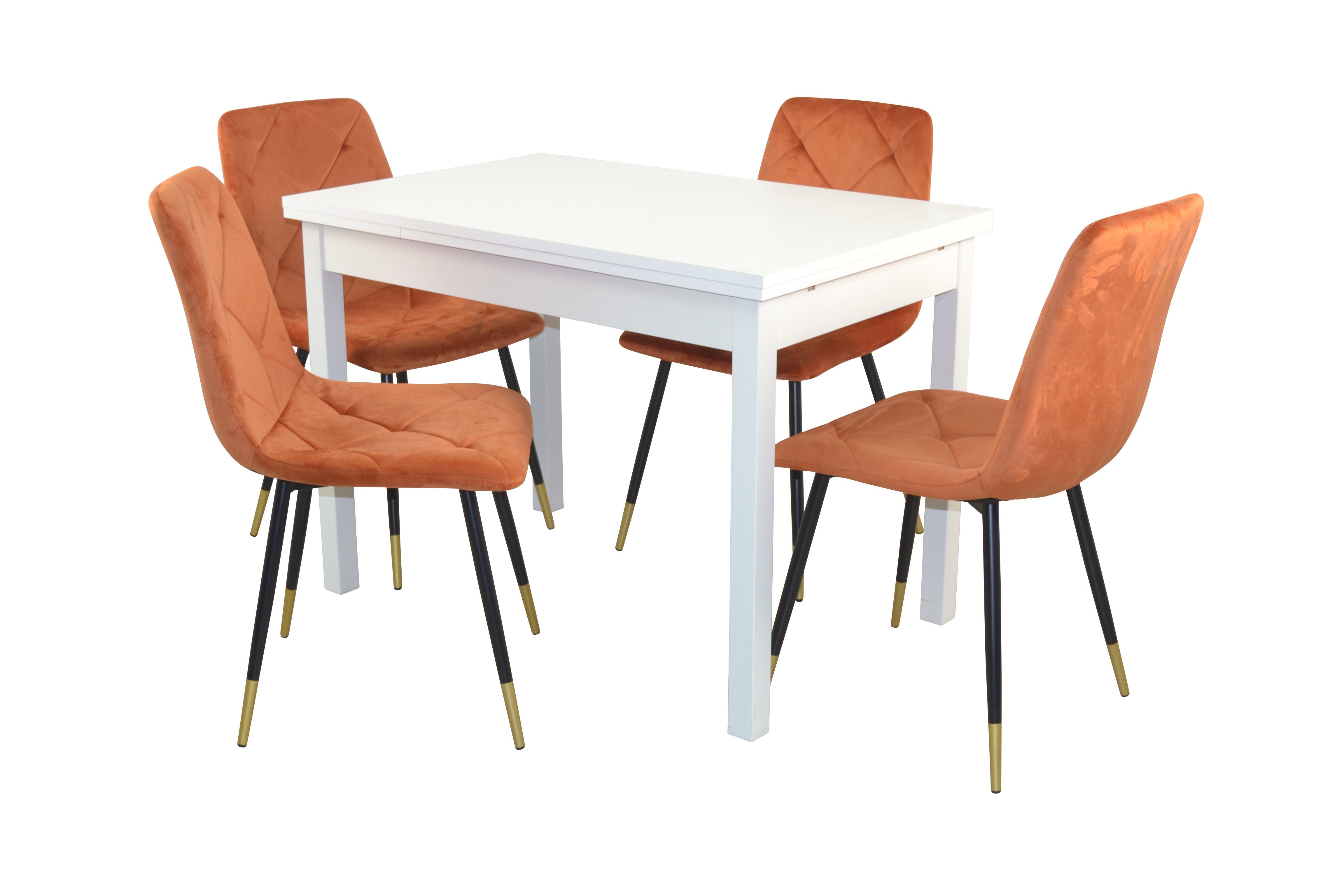 moebel-direkt-online Essgruppe 5teilige Tischgruppe bestehend aus Esstisch ausziehbar und 4 Stühlen, (Spar-Set, 5tlg. Set)