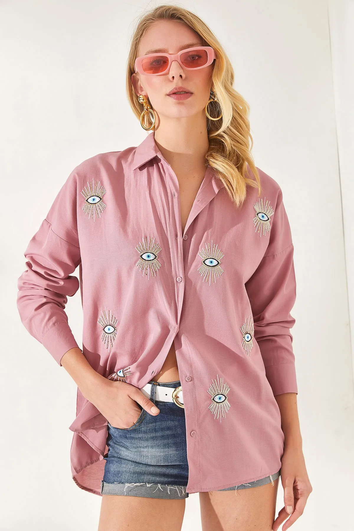 Olalook  Hemd - Rosa - Boyfriend