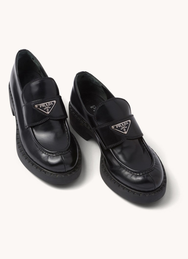 Mocasini Prada din piele cu logo