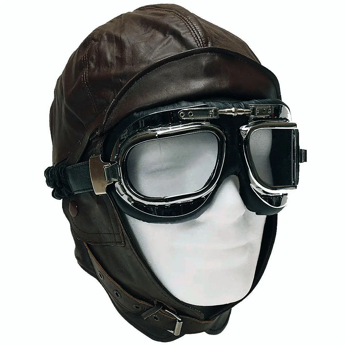 Flieger Lederhaube braun