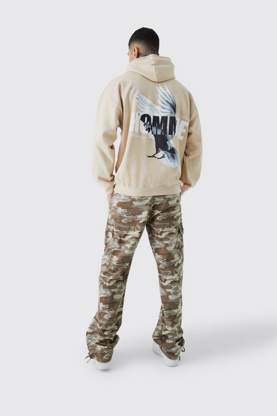 Tall Oversize Hoodie mit Homme Print