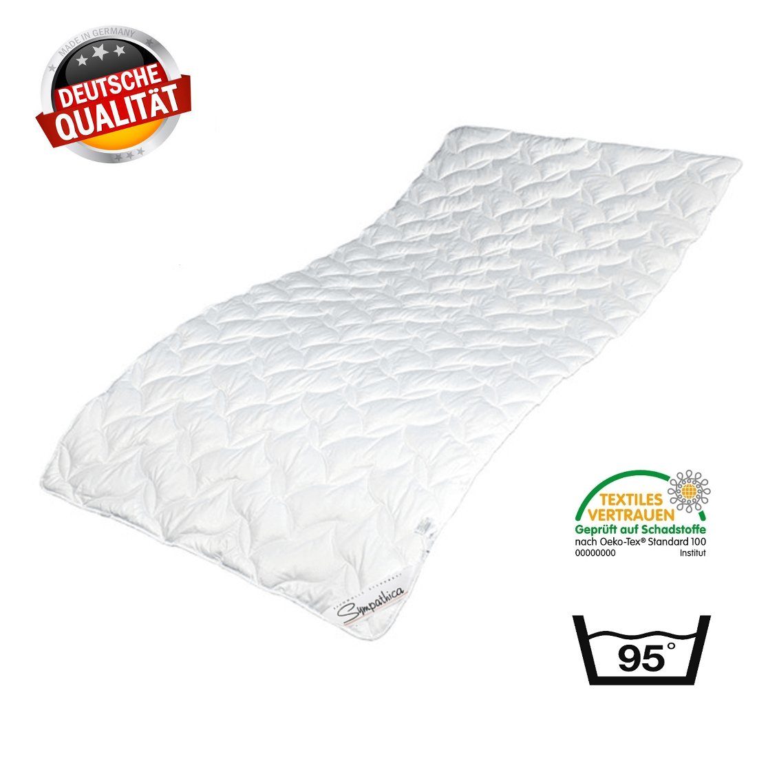 Matratzenauflage Unterbett Topper Matratzen Spannauflage Baumwolle 95° Wäsche Sympathica