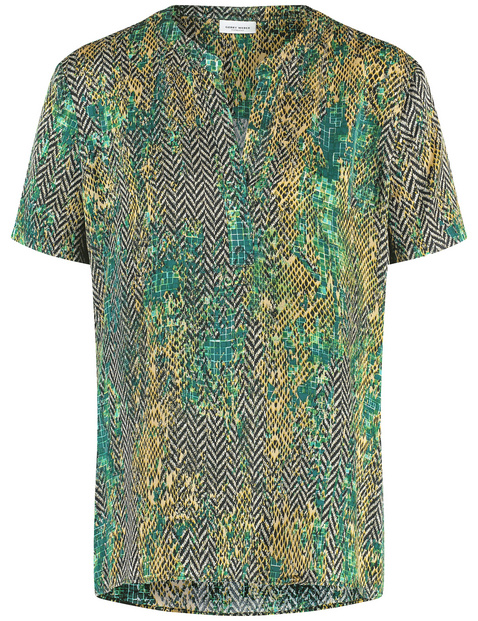 Gemustertes Blusenshirt mit Falten