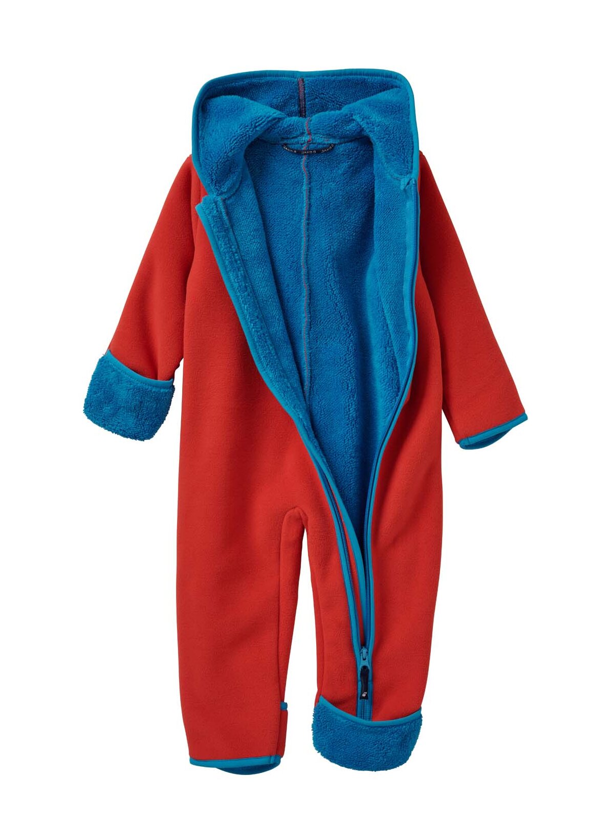 Kuschelfleece Overall, tomatenrot