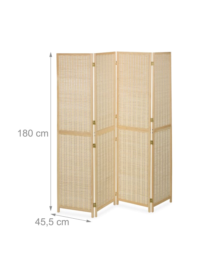 relaxdays Paravent in Natur - (B)182 x (H)180 cm günstig kaufen onesize