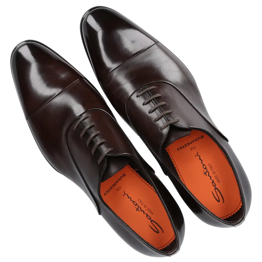 Santoni - Businessschuhe Oxford 12621 Kalbsleder - braun