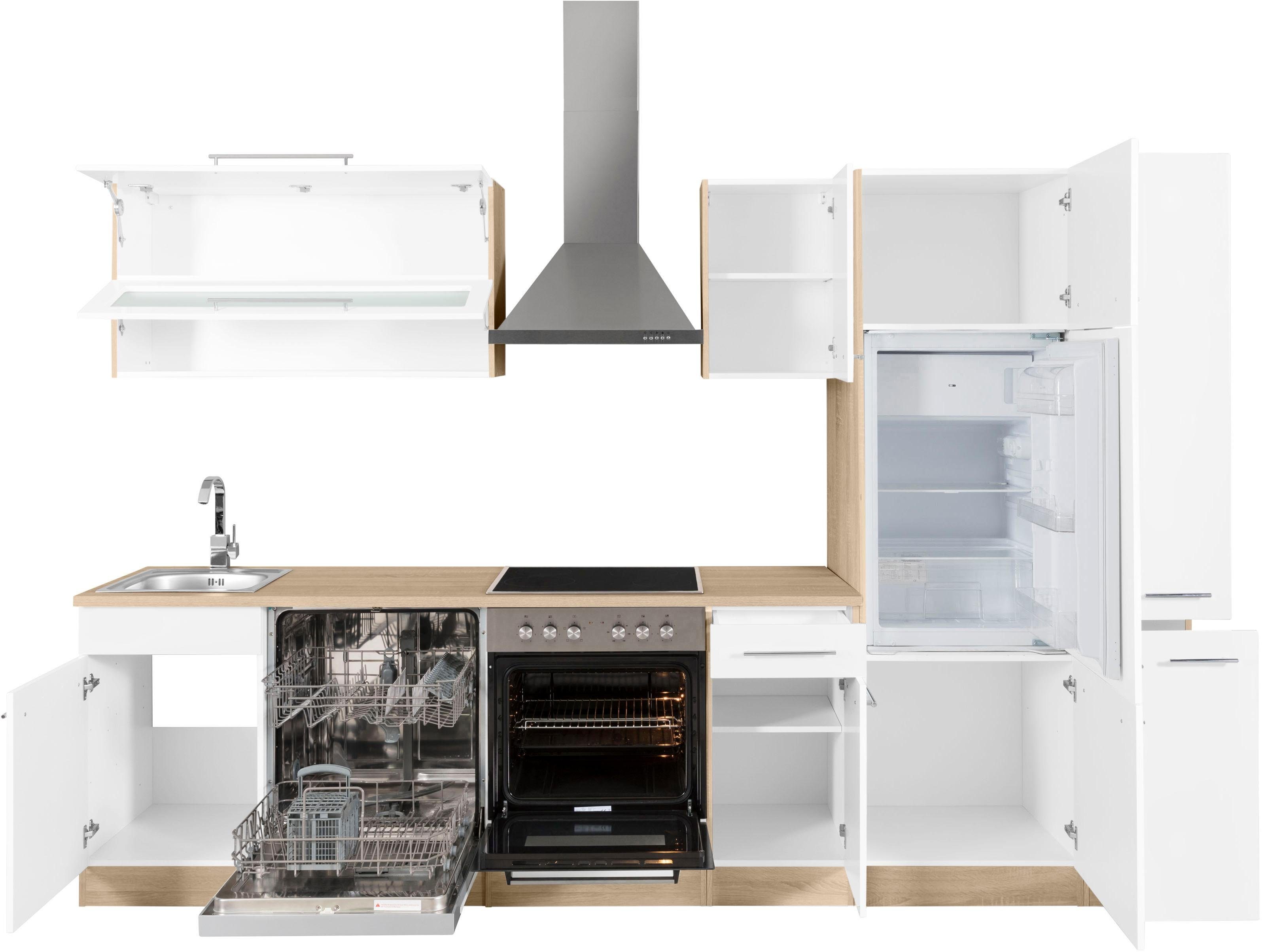 HELD MÖBEL Küchenzeile Eton, mit E-Geräten, Breite 300 cm