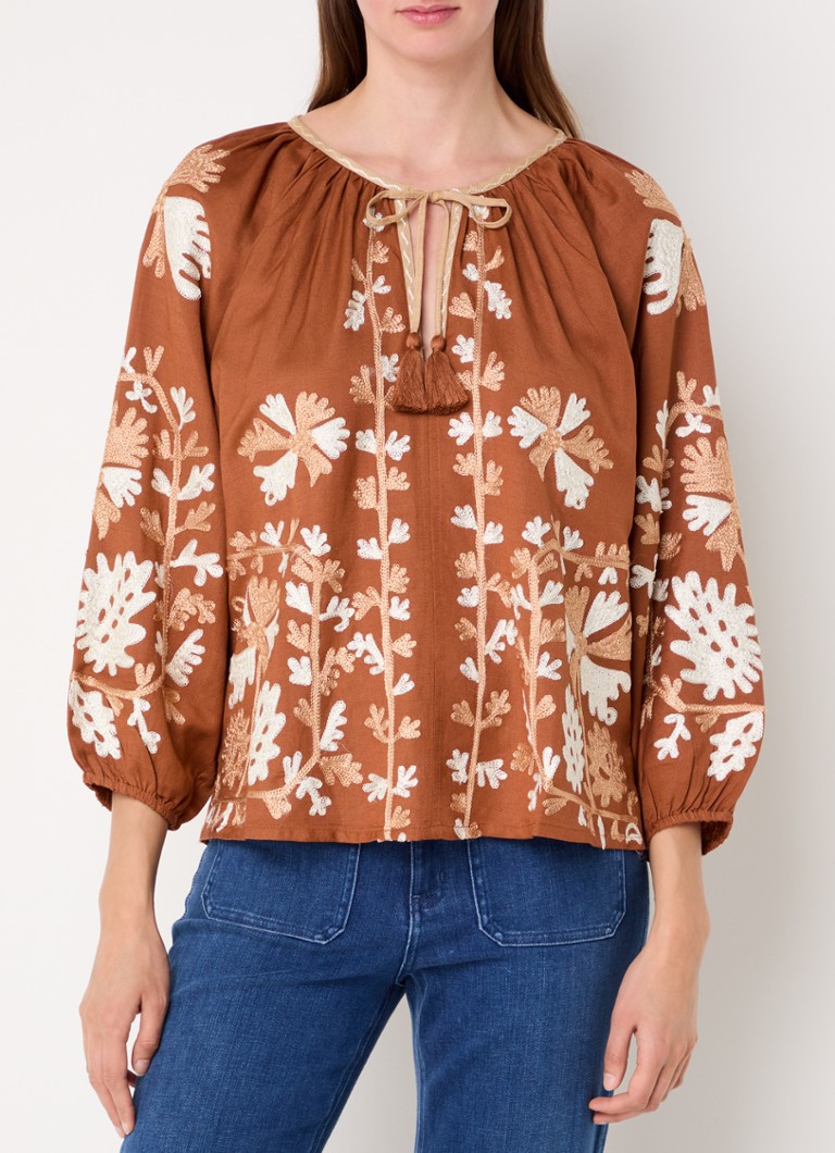 Summum Tunic in linen blend with embroidery