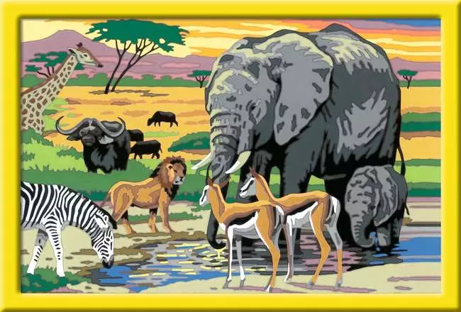 CreArt Tiere in Afrika - Malen nach Zahlen für Kinder ab 11 Jahren