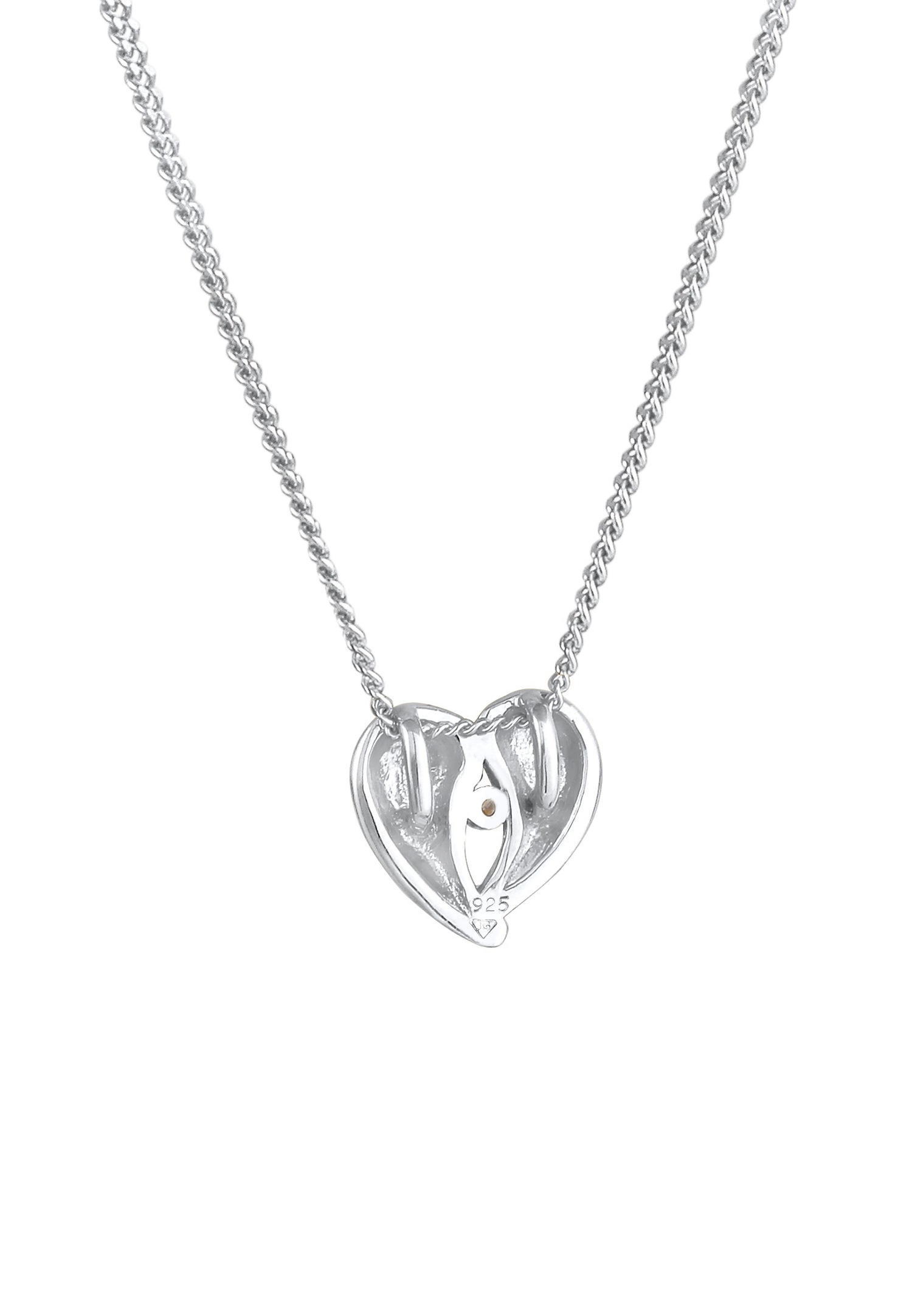 Elli DIAMONDS Filigránový prívesok v tvare srdca s diamantom (0,03 ct.) zo striebra 925
