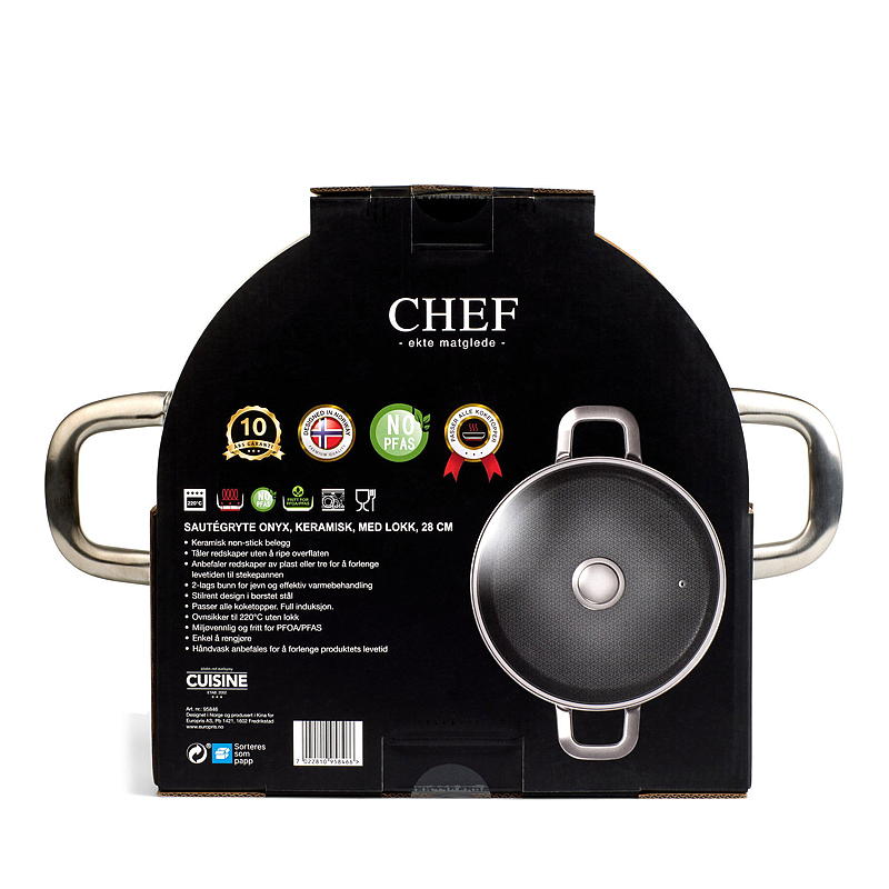 Cuisine Chef Sautegryte ø 28 cm m/lokk Onyx keramisk Cuisine