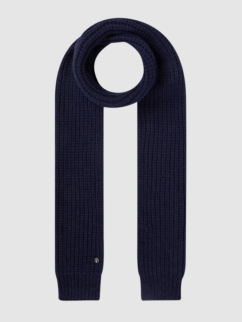 Schal mit Rippenstruktur in marineblau