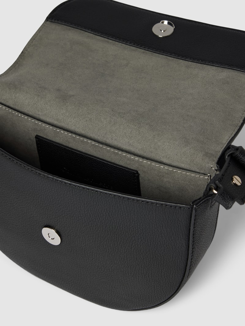 Saddle Bag mit Label-Applikation Modell 'MINIMAL MONOGRAM' in black