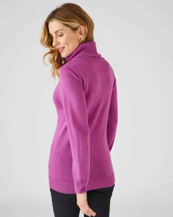 Pull col boule manches longues