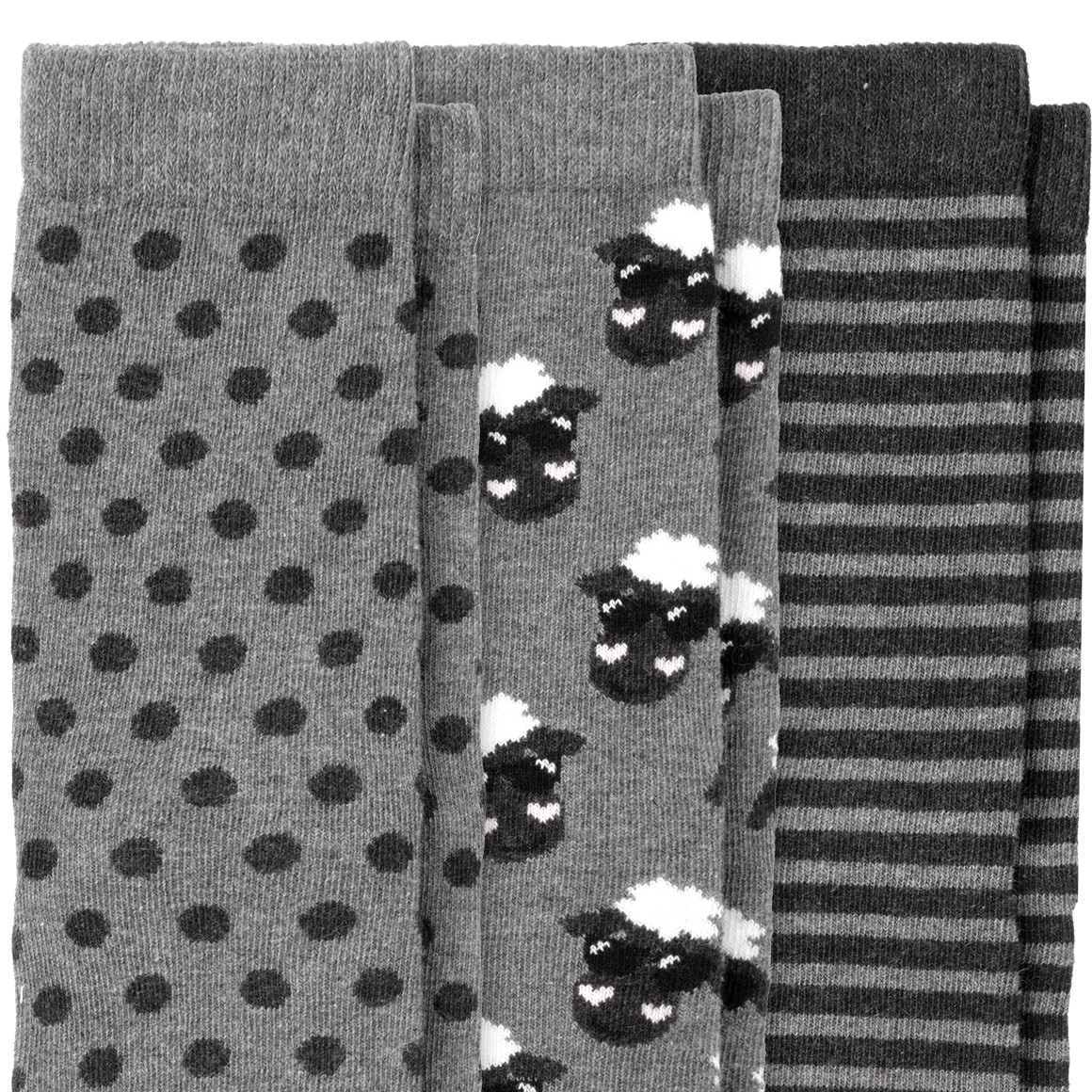3 Paar Damen Socken mit Schaf-Motiven