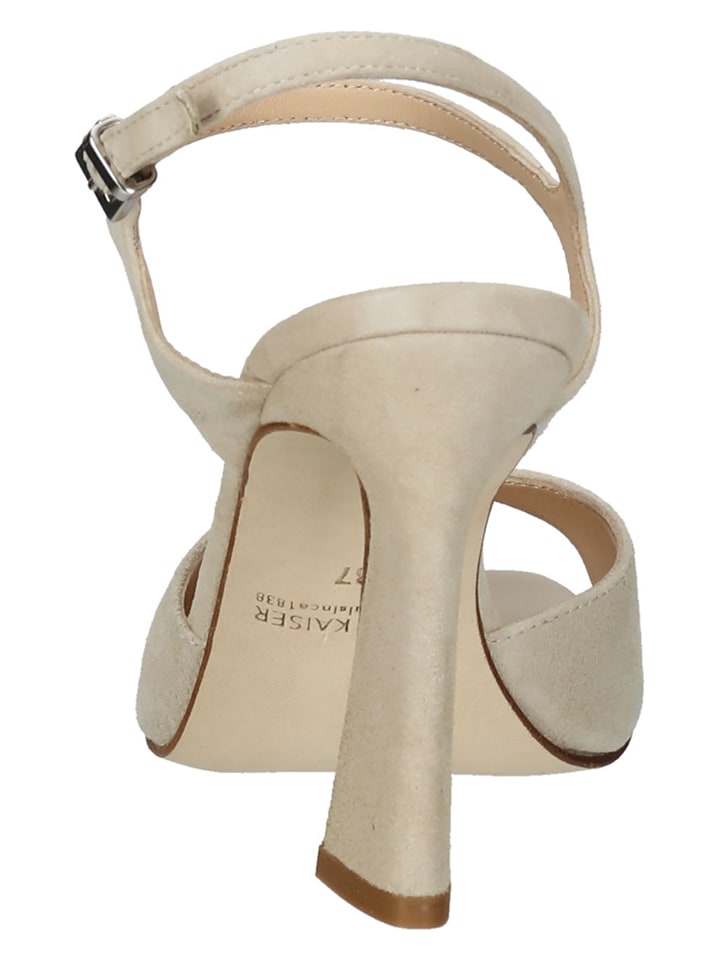 PETER KAISER Leder-Sandaletten in Beige günstig kaufen