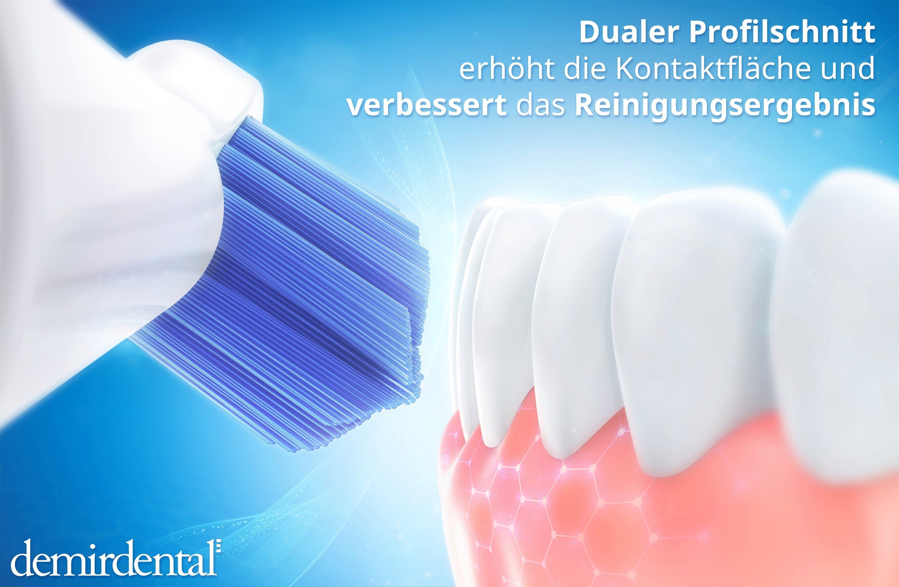 demirdental Aufsteckbürsten passend für Philips Sonicare Ersatzbürsten, Medium, Weiß, HX6018/HX6010