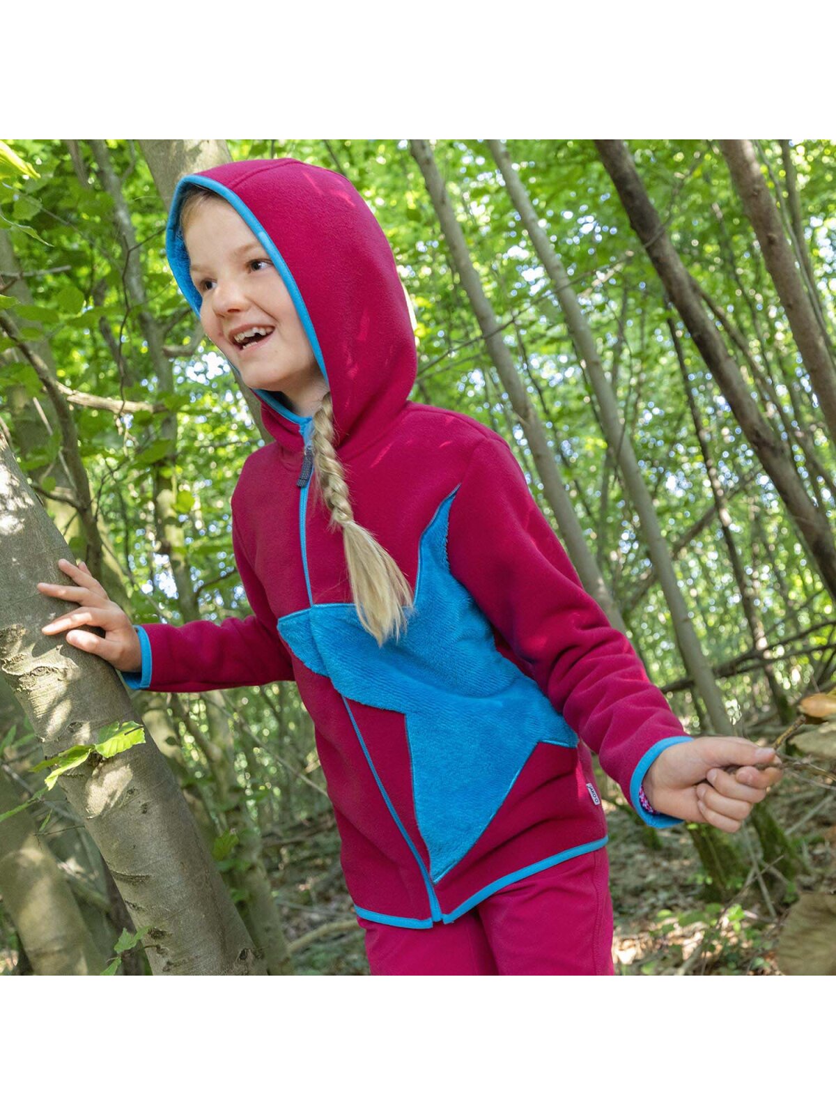 Kuschelfleece Jacke Stern, traube