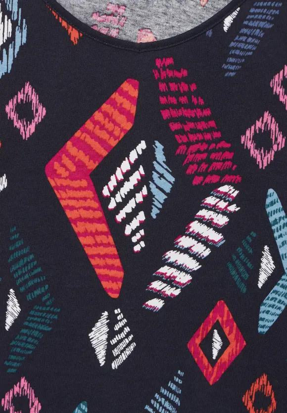 CECIL Top mit Print und Stickerei