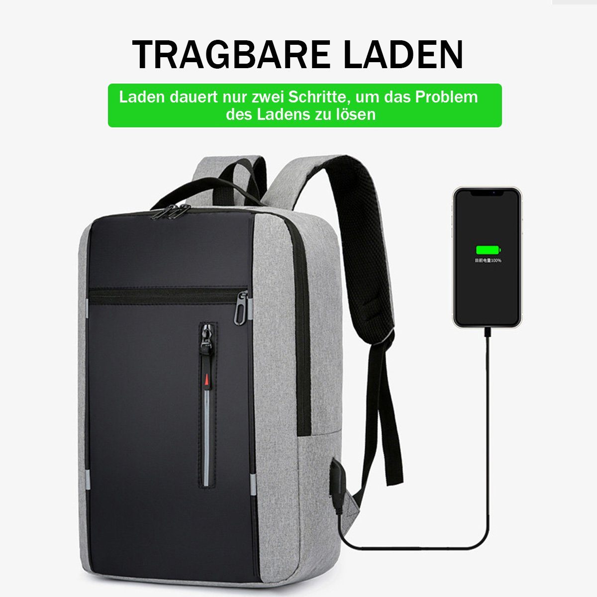 FeelGlad Reiserucksack Großer Reiserucksack Damen Wasserdichter mit USB-Ladeanschluss