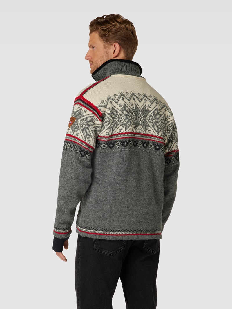 Strickpullover mit Stehkragen Modell 'Vail' in hellgrau
