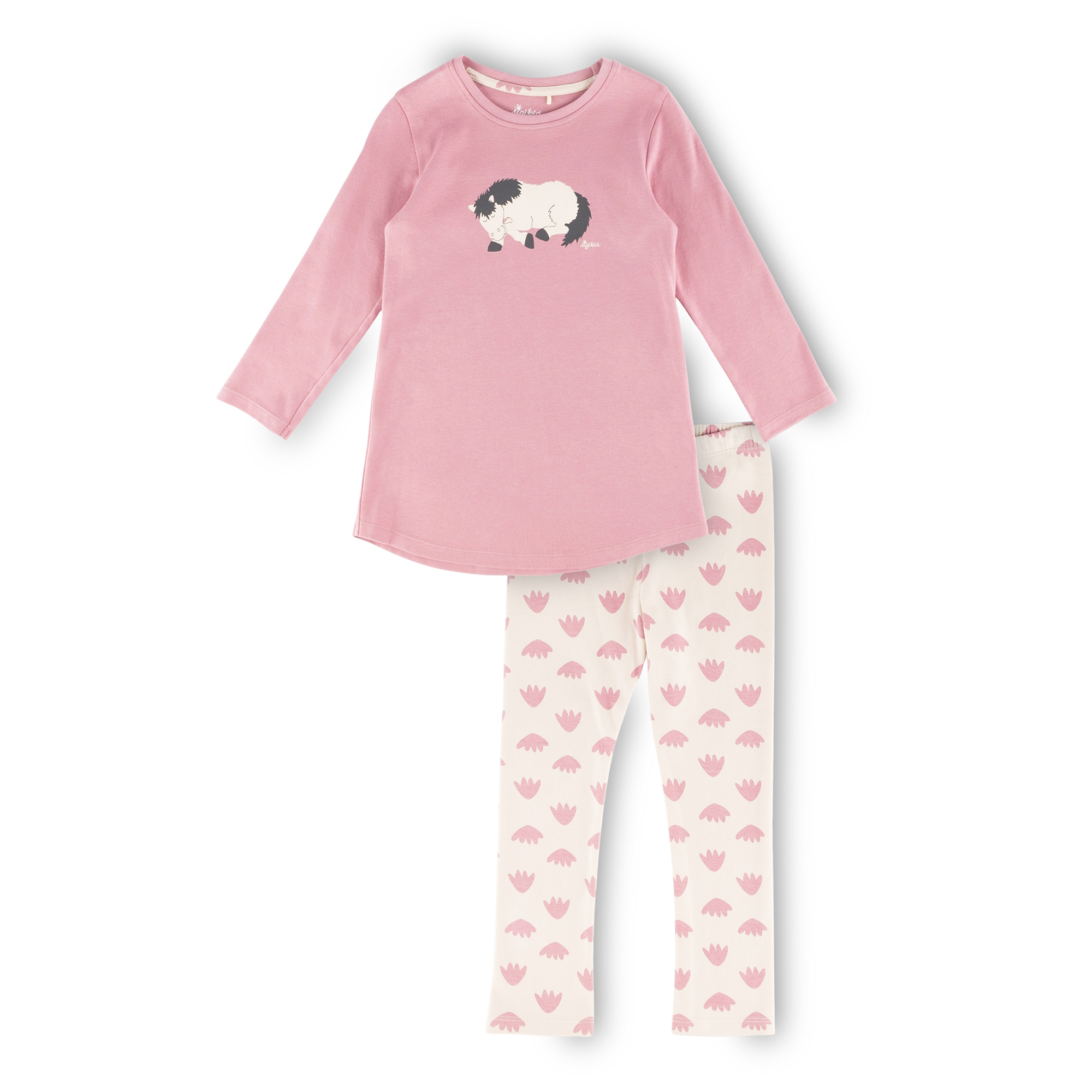 Langer Kinder Schlafanzug Pony, rosa