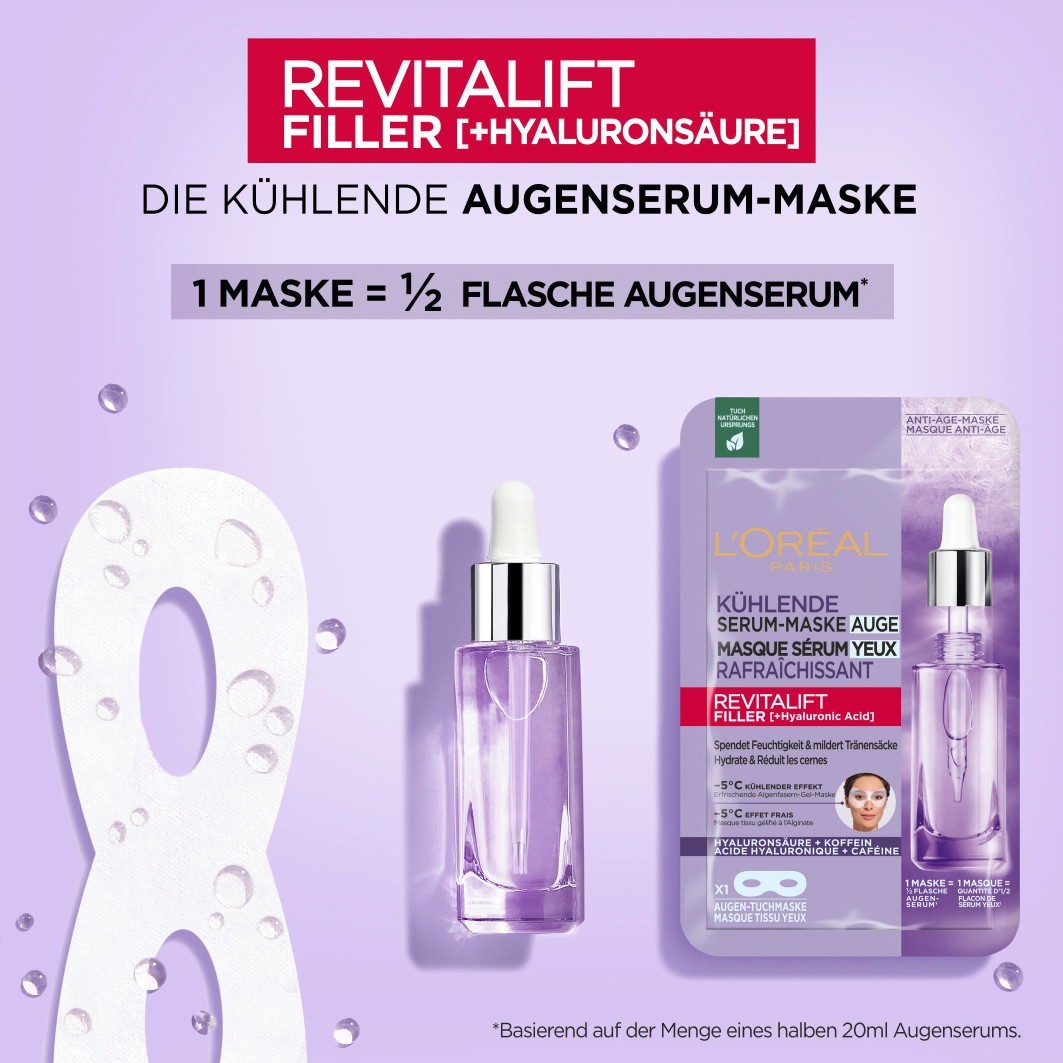 Filler Augenmaske mit Hyaluronsäure und Koffein