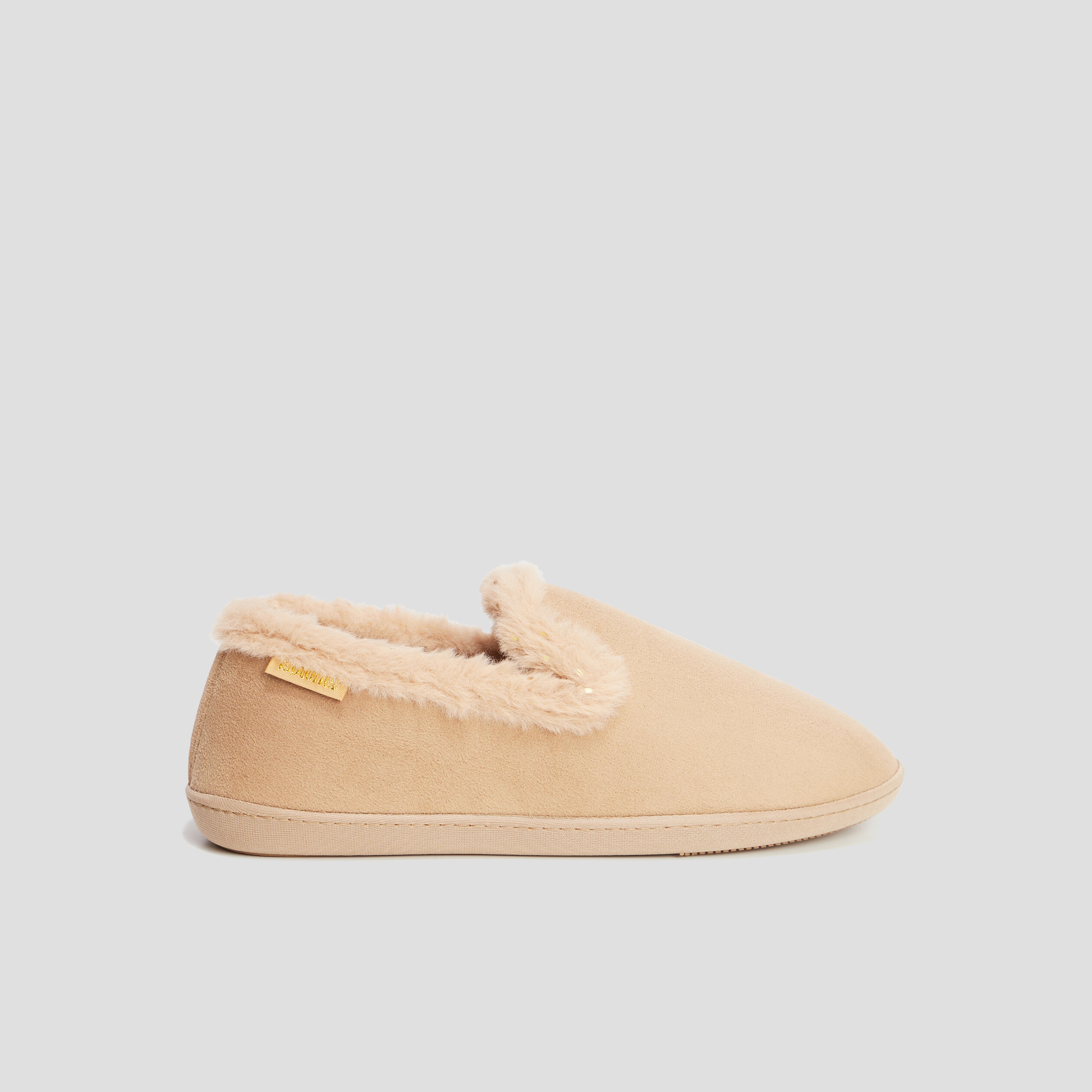 Chaussons charentaises fourrés Isotoner camel femme | La Halle