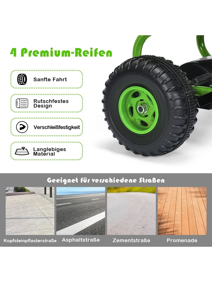 COSTWAY Gokart von 3-6 Jahren in Grün günstig kaufen 90 cm