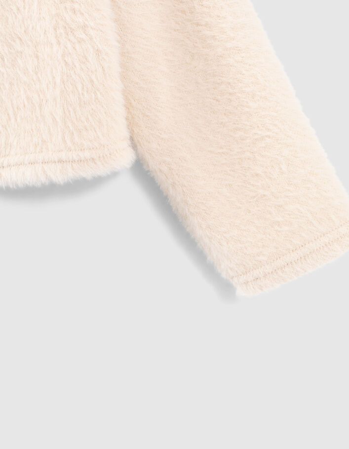 Sweat écru maille duveteuse fille