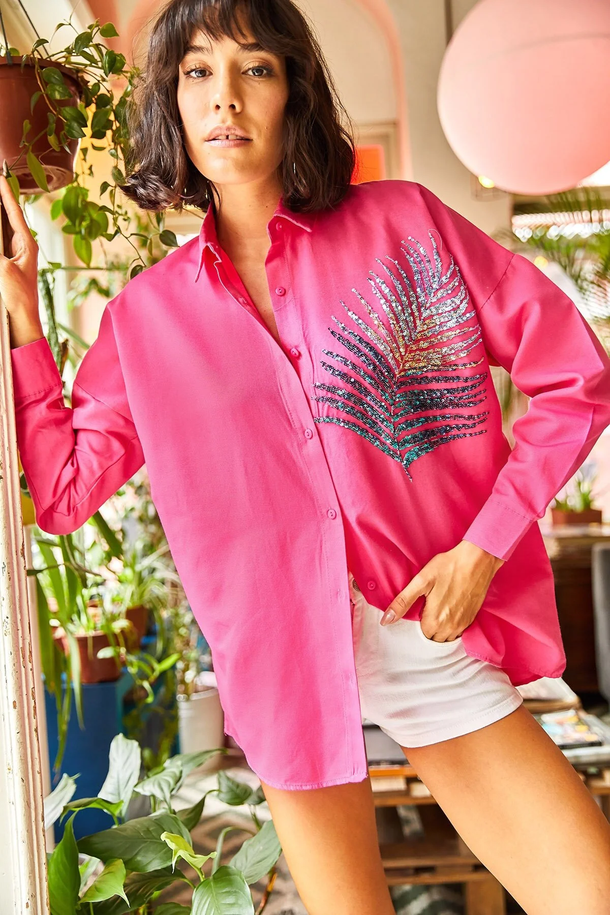Olalook  Hemd - Rosa - Oversized