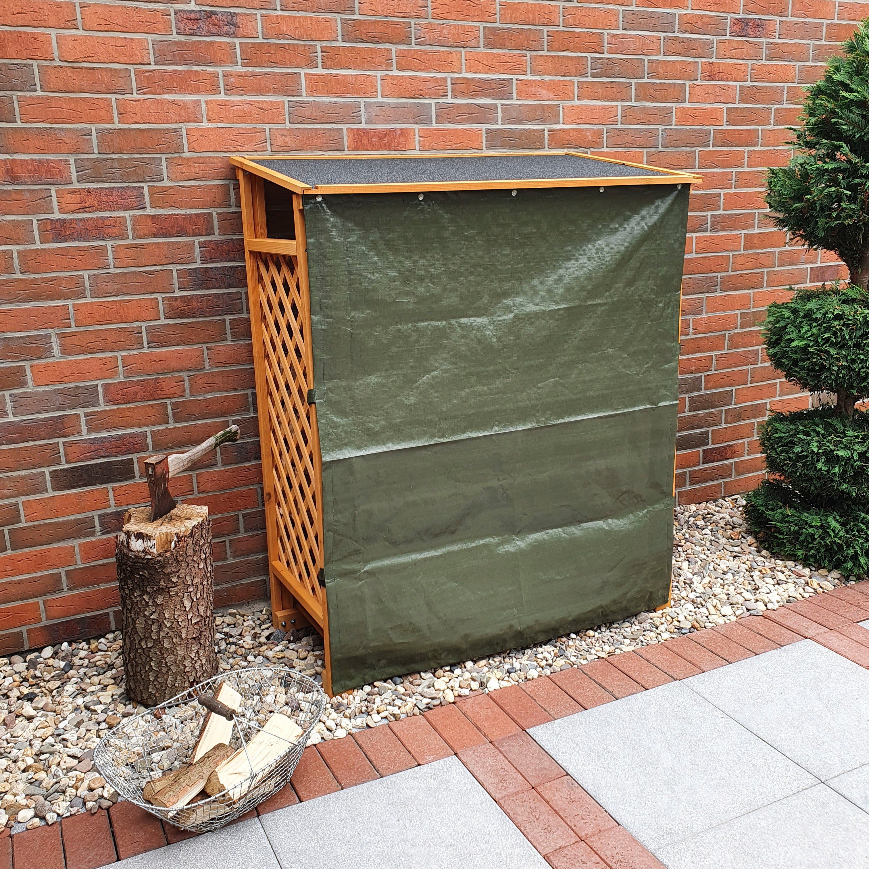 promadino Kaminholzregal Speyer, BxTxH:119,5x68x148 cm, mit Wetterschutz