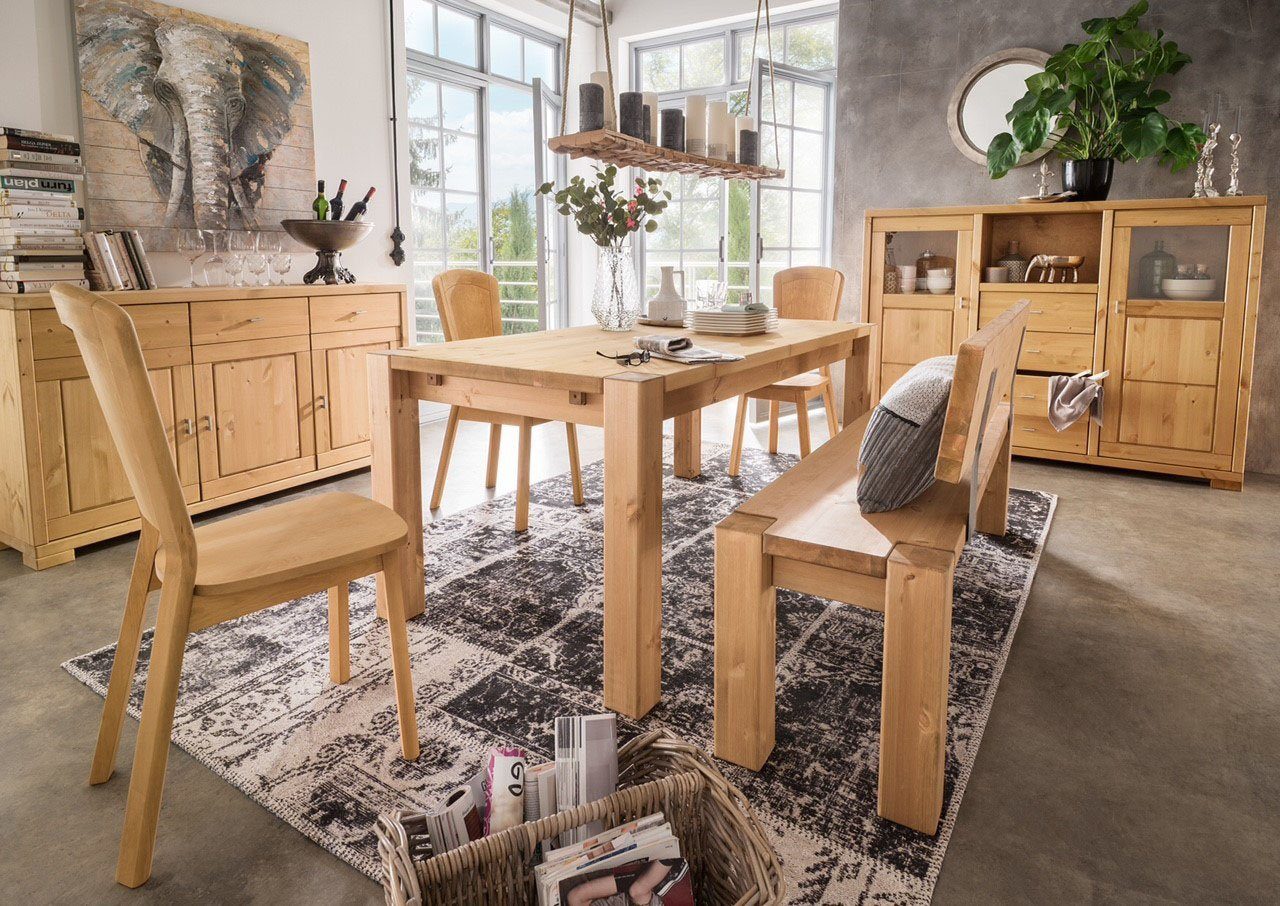 Wohn[glück]lich by Infantil 4-Fußstuhl Holzstuhl, Esszimmerstuhl Küchenstuhl Kiefer massiv, Landhausstil