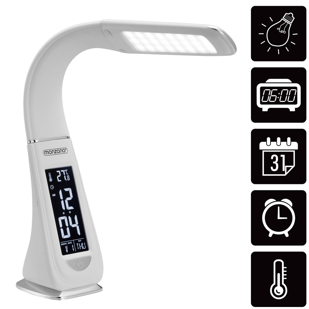 Monzana monzana® LED Schreibtischlampe Lilly Weiß