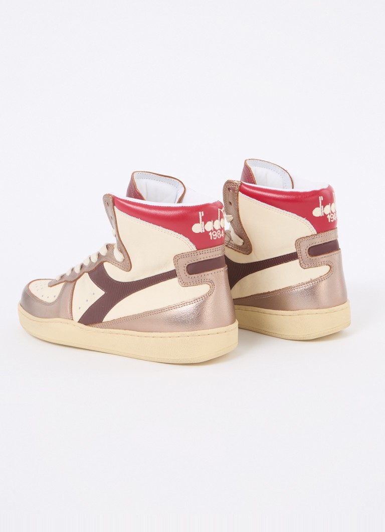 Buty sportowe Diadora Mi Basket Provence ze skóry cielęcej z metalowymi detalami