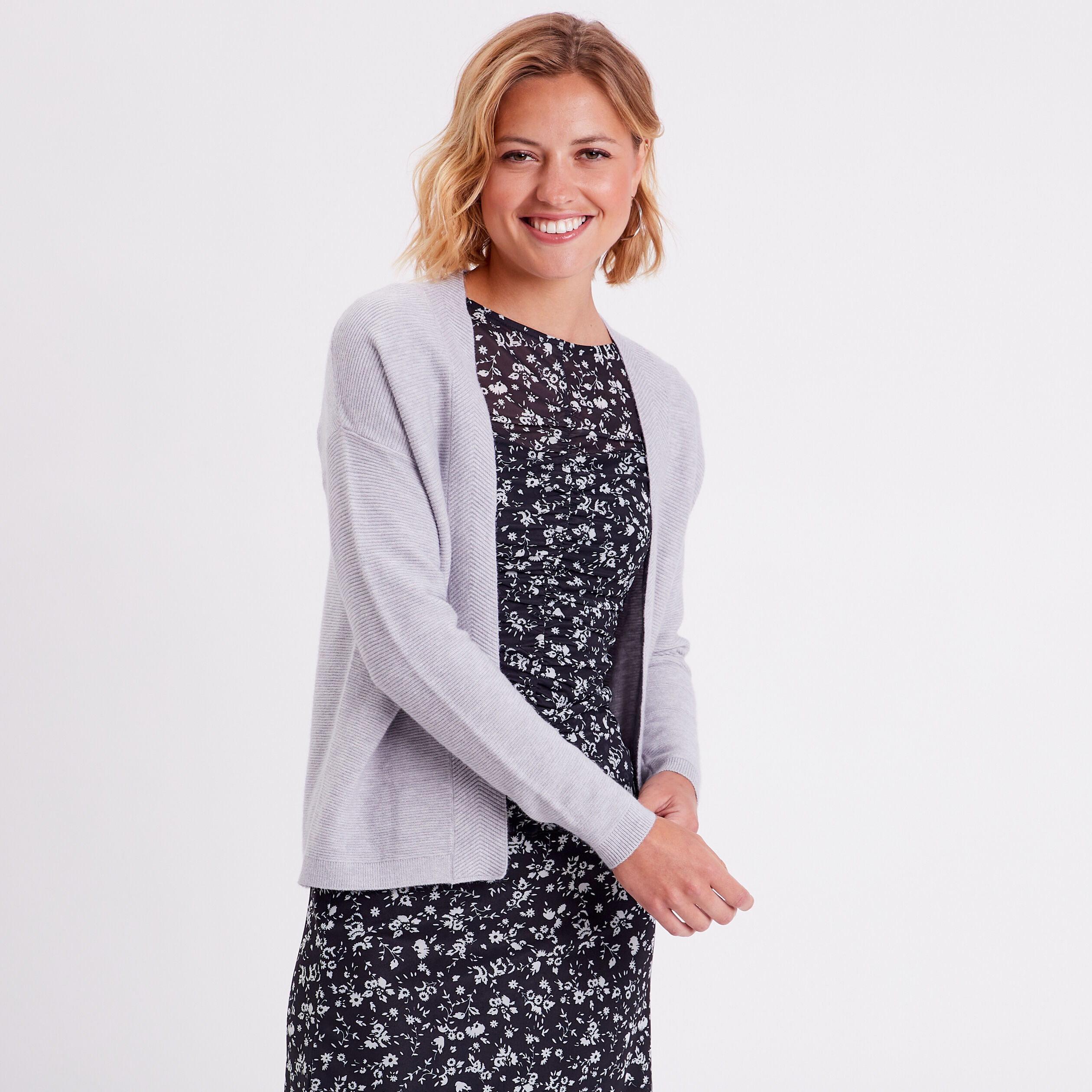 Gilet gris clair femme | Cache Cache