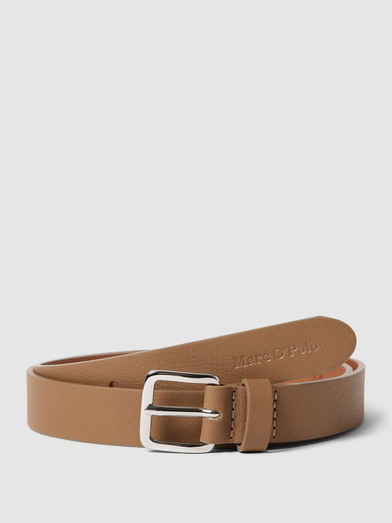 Ledergürtel mit Label-Detail in taupe
