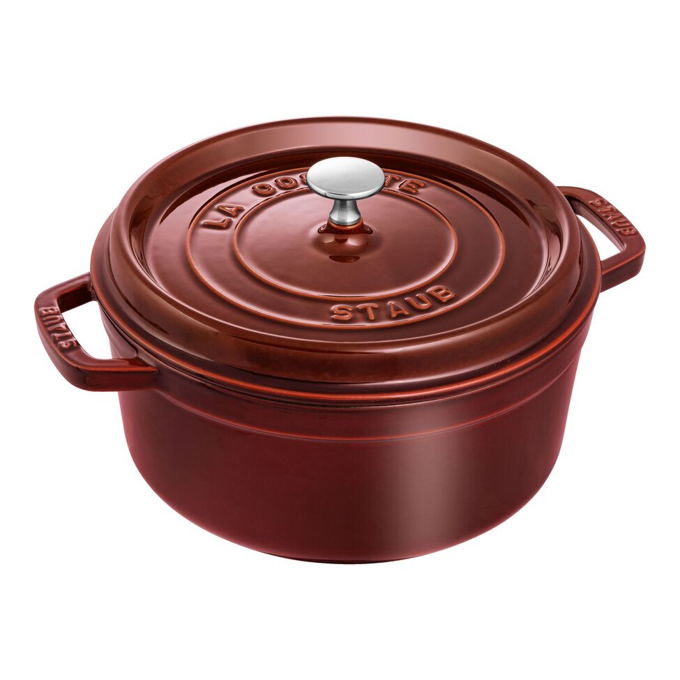 Cocotte 24 cm, rund, Grenadine-Rot, Gusseisen
