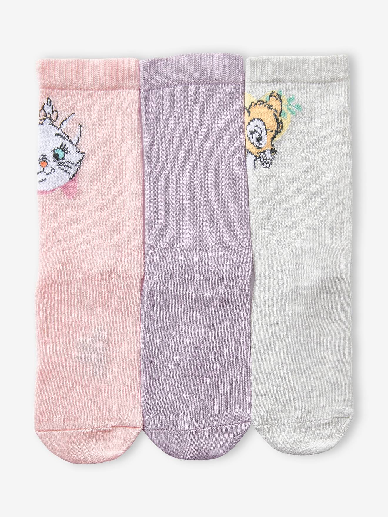 Lot de 3 paires de chaussettes DS® violet, rose et gris chiné