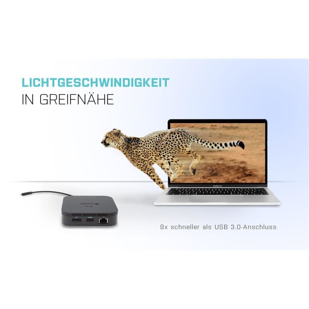 I-TEC Laptop-Dockingstation Thunderbolt 3 Travel Dock Dual 4K Display + Power Delivery 60W, Notebook/Tablet Dockingstation