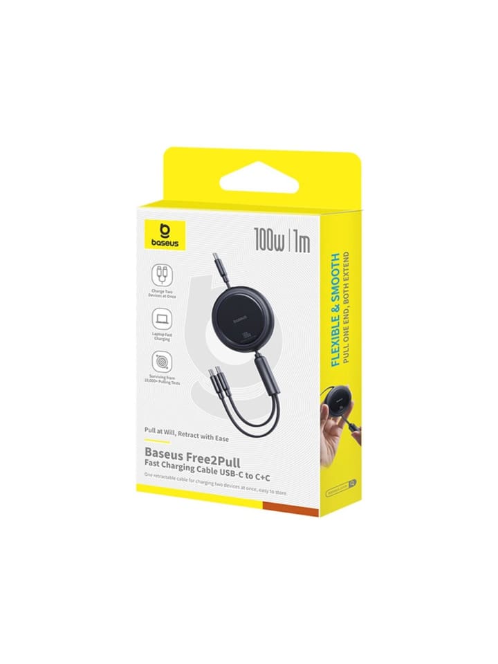 Baseus Baseus Bright Mirror Series USB-C Einziehbares Kabel - 2 x USB-C in Schwarz günstig kaufen onesize
