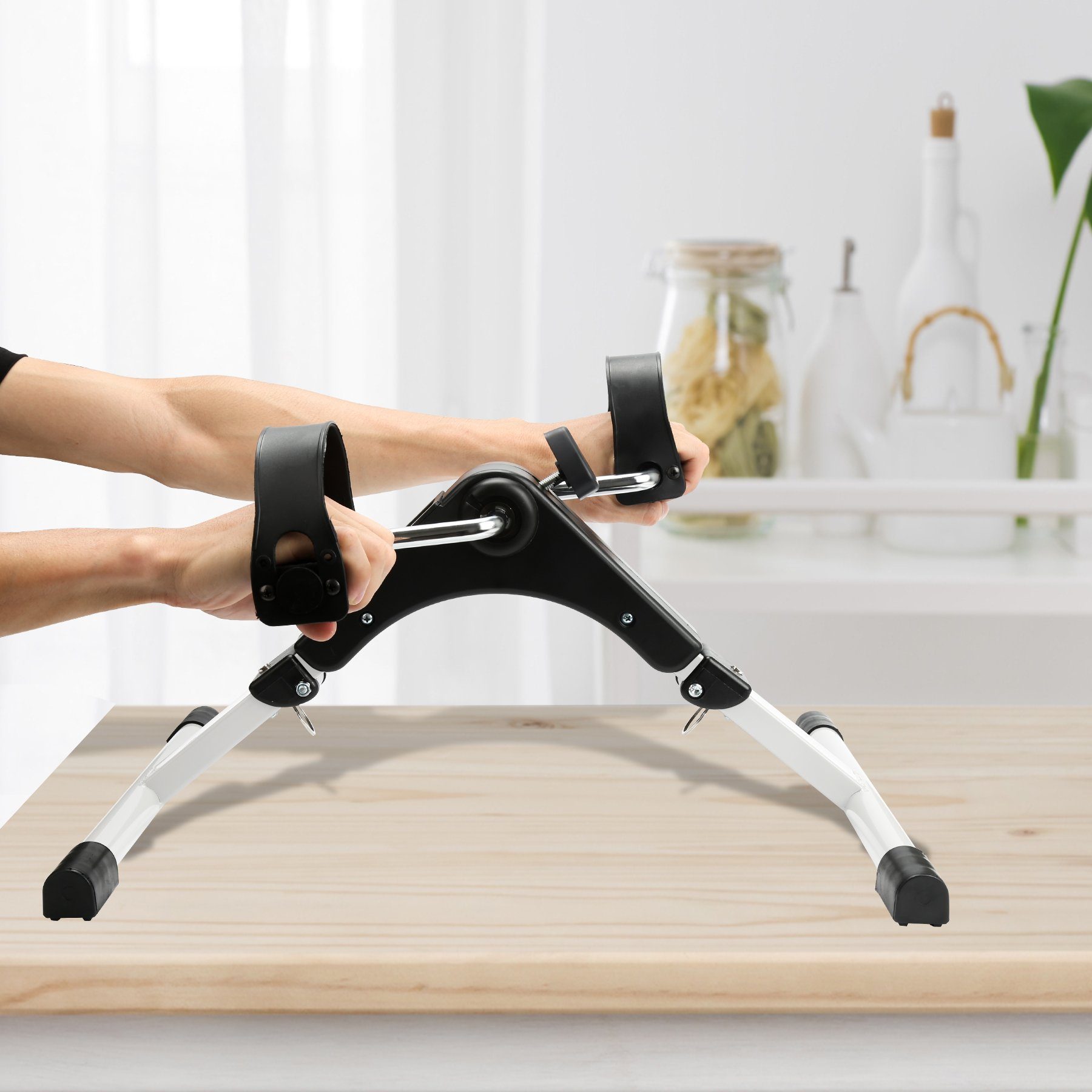Clanmacy Heimtrainer Mini Fahrrad Pedaltrainer, Bike-Heimtrainer, Armtrainer und Beintrainer für Muskelaufba, Ausdauertraining (1-tlg), Nein (set), Kalorienzähler, Kilometerzähler, Klappbar, Körperfettanalyse, LCD Bildschirm