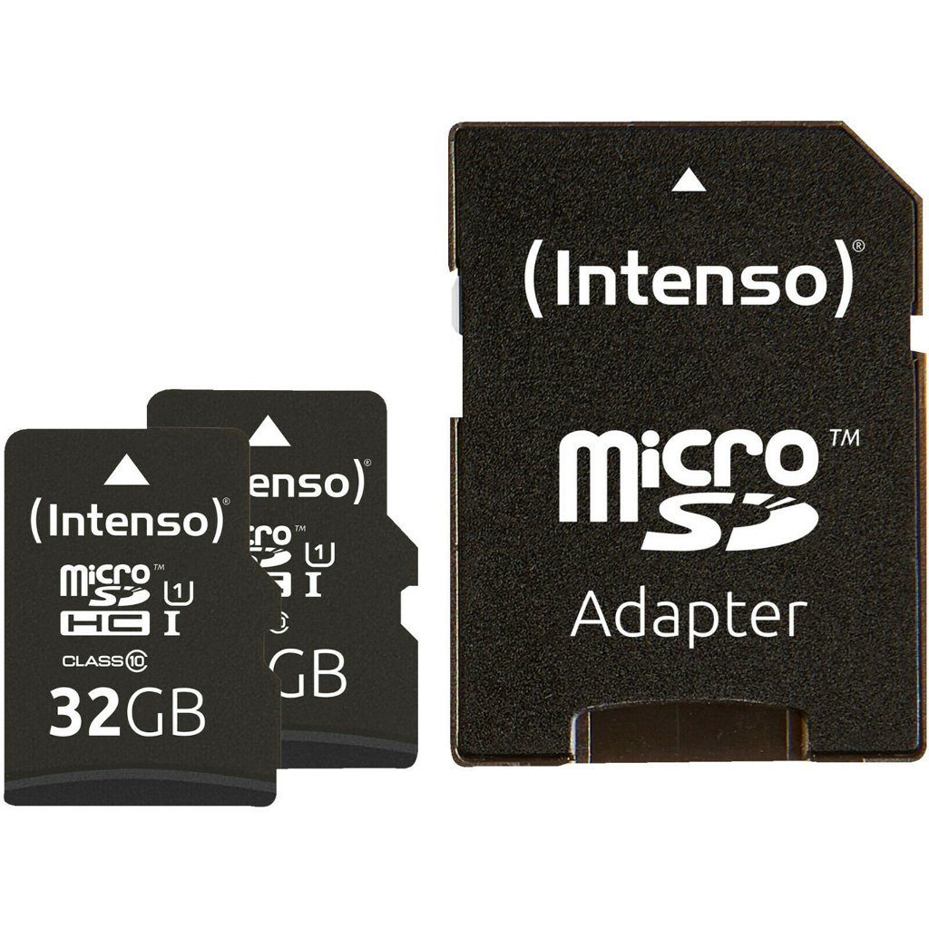Intenso microSDHC 32GB Doppelpack Speicherkarte UHS-1, bis zu 45 MB/s Speicherkarte