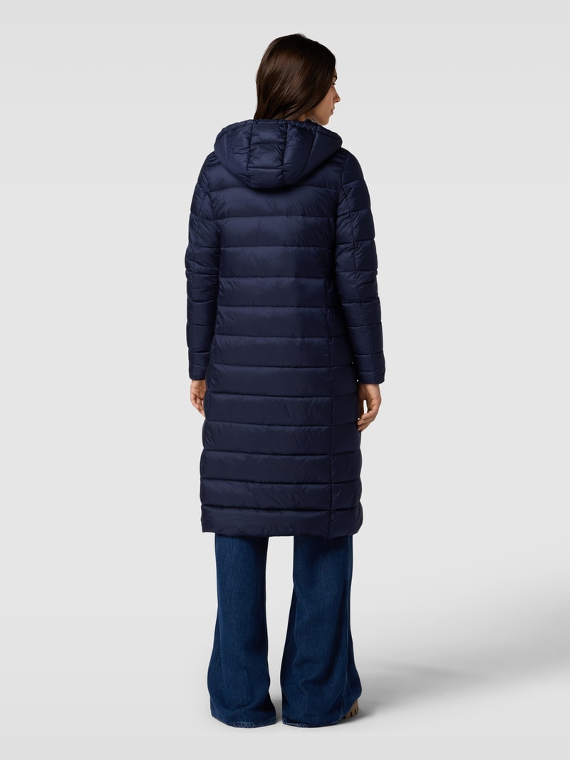 Steppmantel mit Kapuze in marineblau