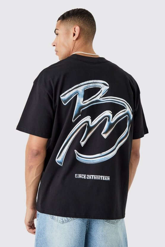 Oversize T-Shirt mit Bm-Print