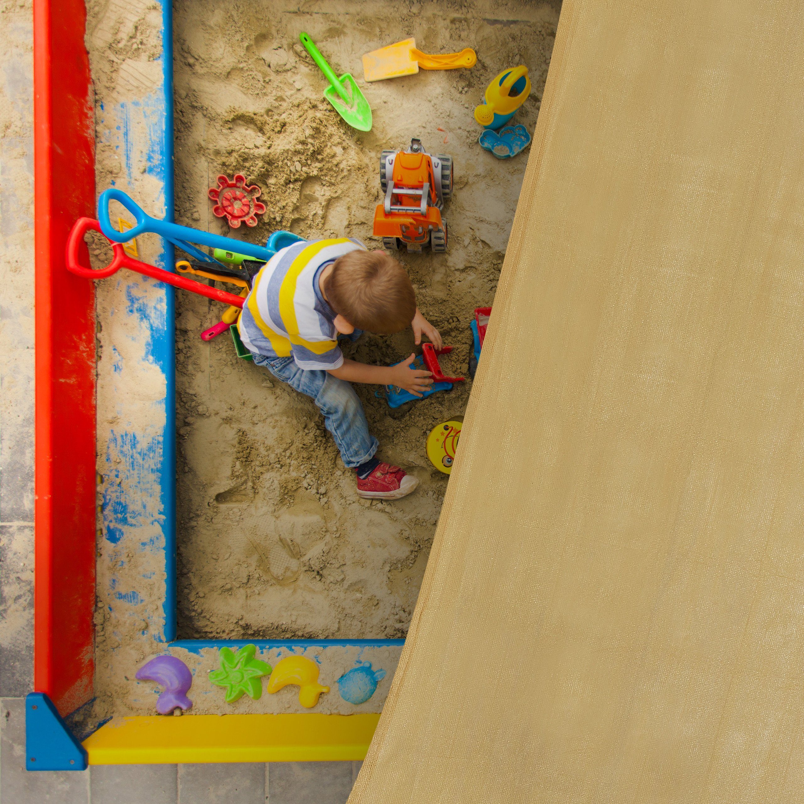 relaxdays Sonnensegel Rechteckiges HDPE Sonnensegel sand, 2 x 3 m